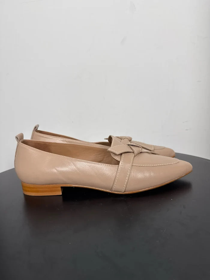 Flattered Ally Leather Sand-skinnballerinaskor