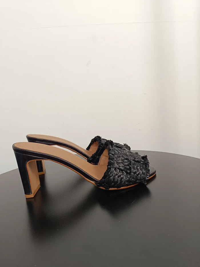 Flattered Black Braided heels-klackar