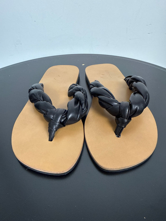 Flattered Blanche Black Leather-skinnflip-flops