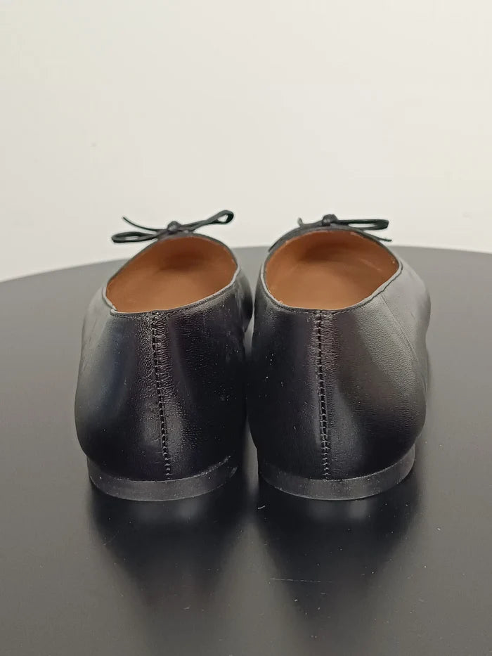 Flattered Bodil Leather Black-skinnballerinaskor