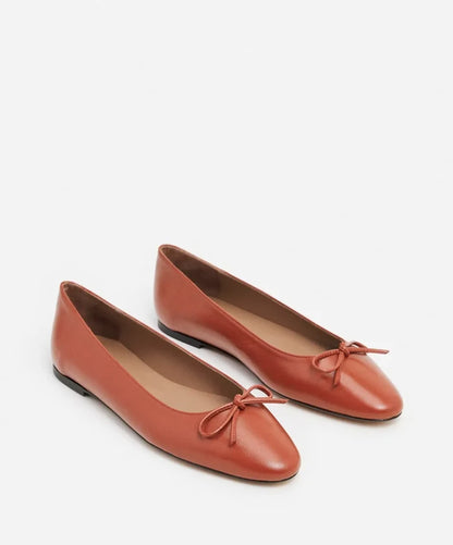 Flattered Bodil Leather Brick Red-skinnballerinaskor
