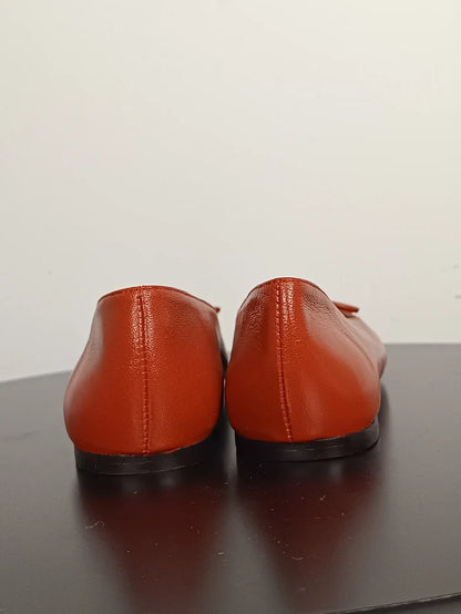 Flattered Bodil Leather Brick Red-skinnballerinaskor