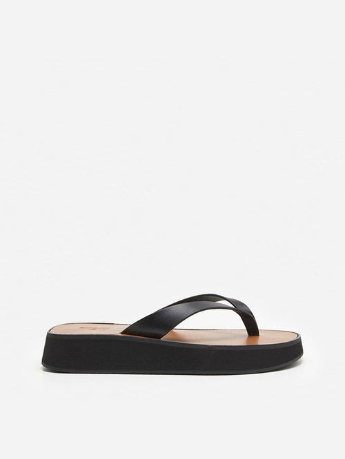 Flattered Brooke black leather-skinnflip-flops