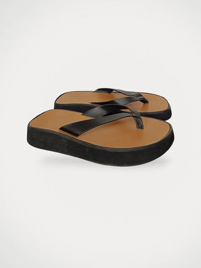 Flattered Brooke black leather-skinnflip-flops