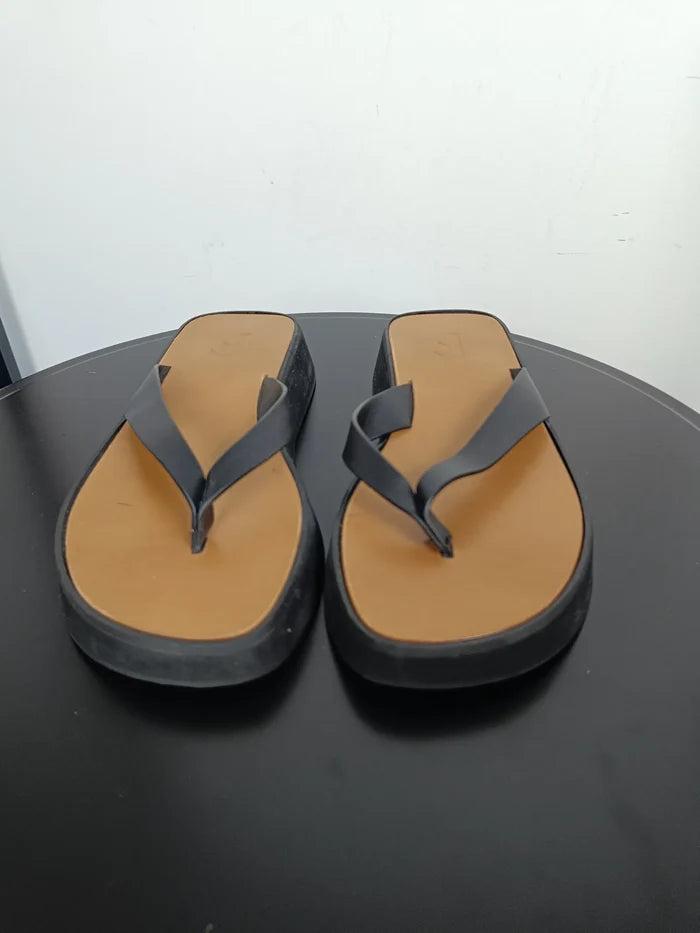 Flattered Brooke black leather-skinnflip-flops