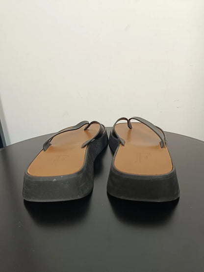 Flattered Brooke black leather-skinnflip-flops
