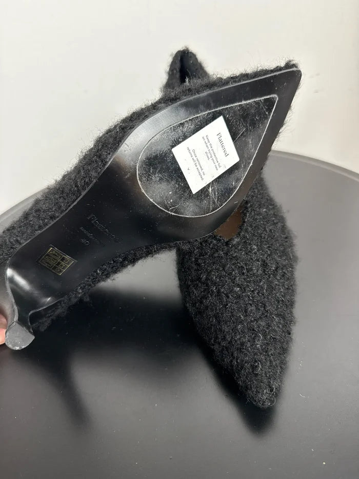 Flattered Fabienne Black Pile-klackar NWOT