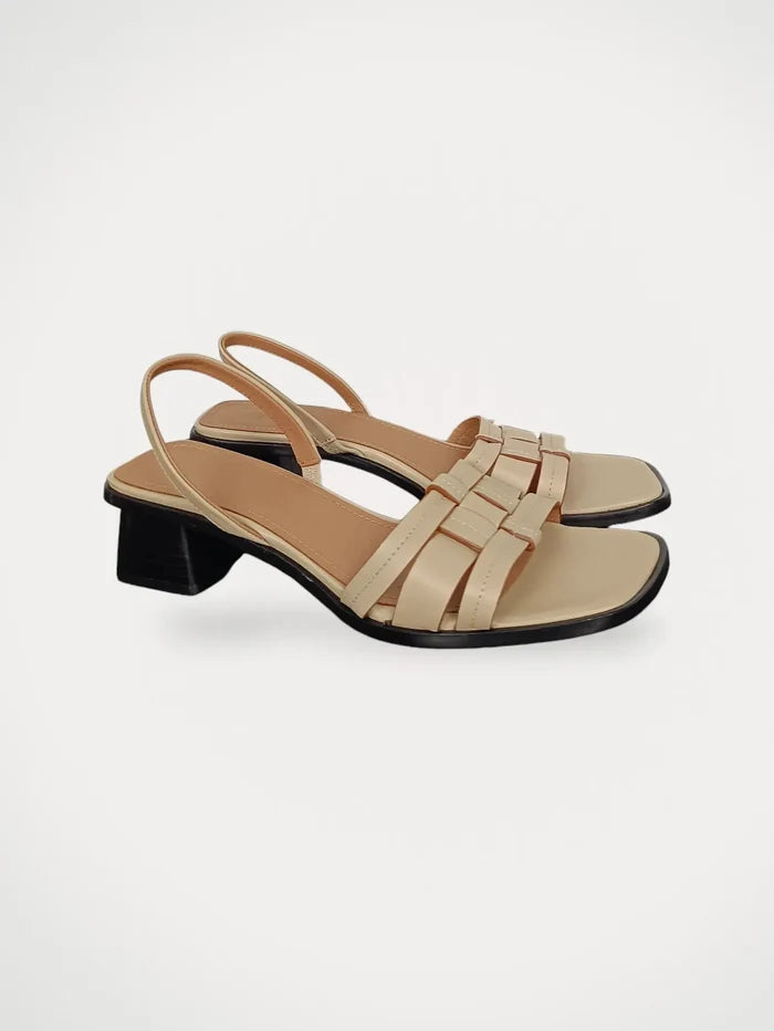 Flattered Freja Leather Creme-skinnklackar