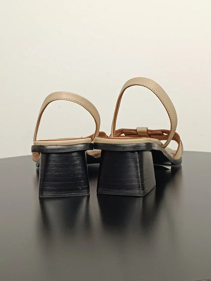 Flattered Freja Leather Creme-skinnklackar