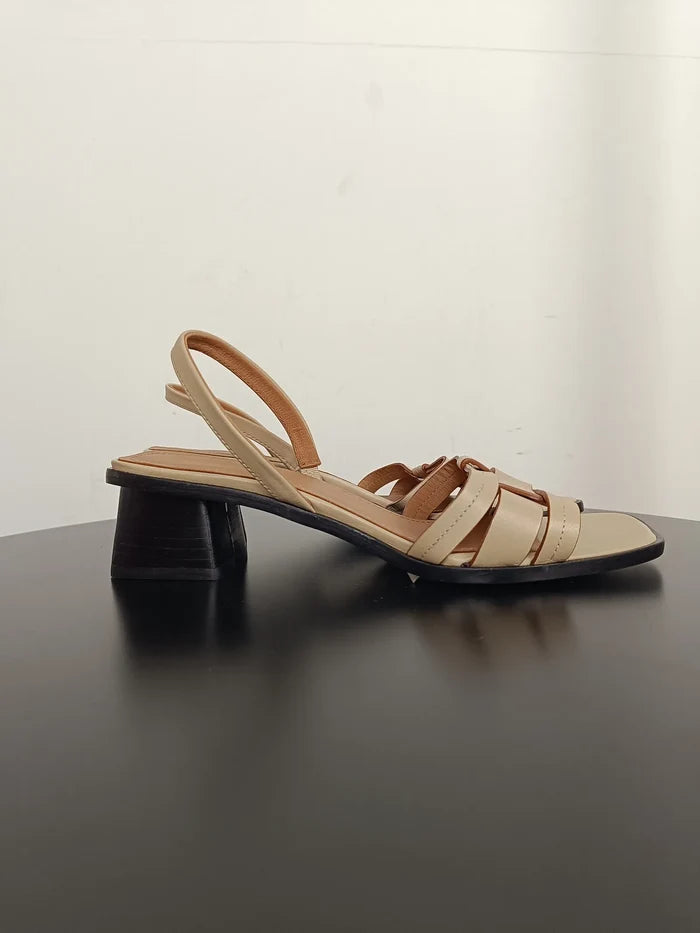 Flattered Freja Leather Creme-skinnklackar
