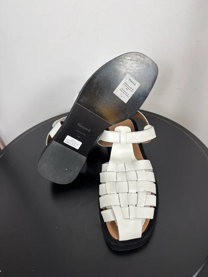 Flattered Gigi White Leather-skinnsandaler