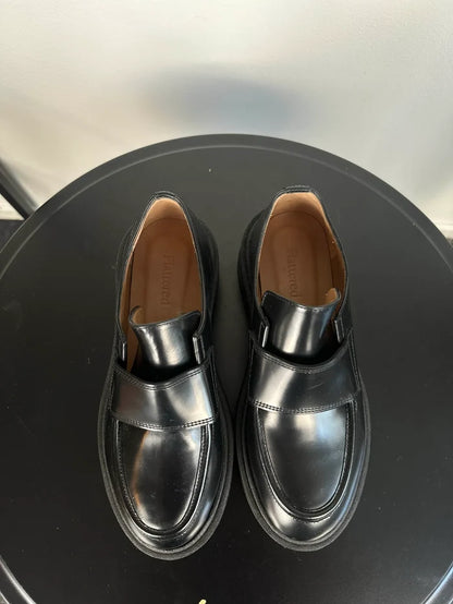 Flattered Leo Leather Black-skinnloafers