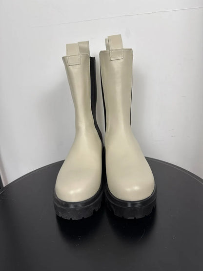 Flattered Lia Creme-skinnboots NWOT