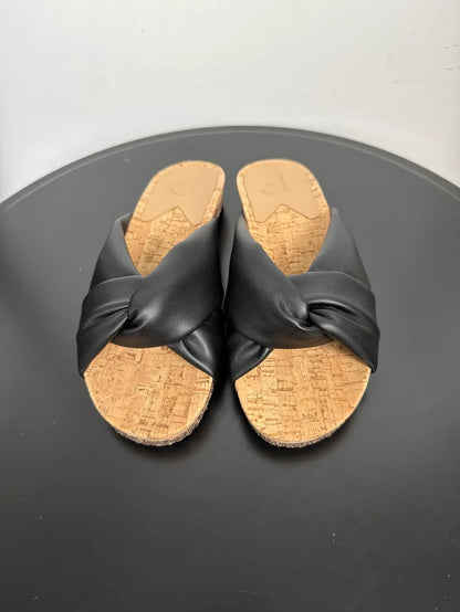 Flattered Lou Black Vegan-skinnsandaler NWOT