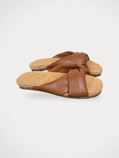 Flattered Lou Brown Vegan-skinnsandaler NWOT