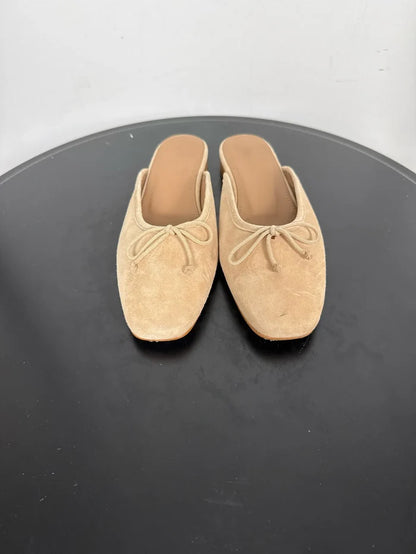 Flattered Malva Beige Suede-ballerinaskor