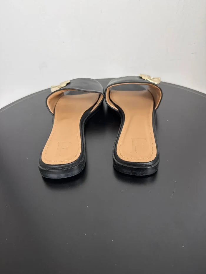 Flattered Mira Black Leather-skinnsandaler NWOT