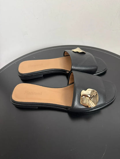 Flattered Mira Black Leather-skinnsandaler
