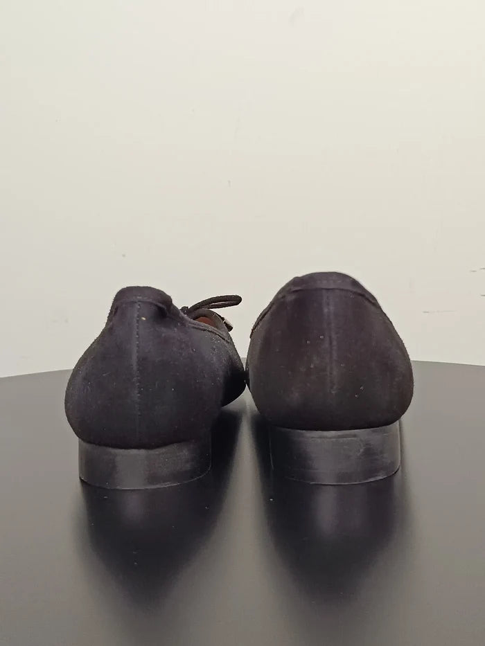 Flattered Monica Suede Black-ballerinaskor
