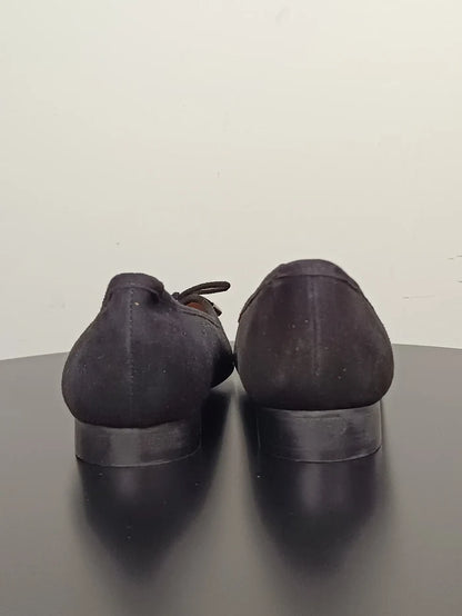 Flattered Monica Suede Black-ballerinaskor