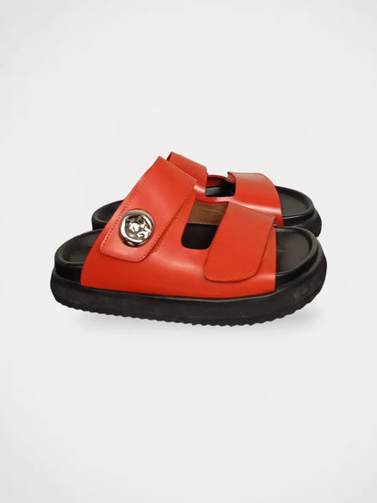 Flattered Red Chunky Sandals-skinnsandaler NWOT