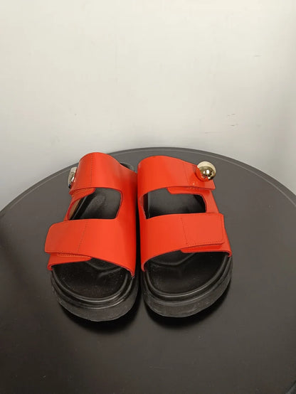 Flattered Red Chunky Sandals-skinnsandaler NWOT