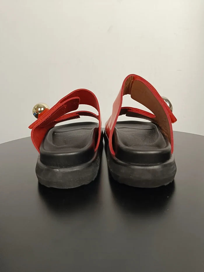 Flattered Red Chunky Sandals-skinnsandaler NWOT