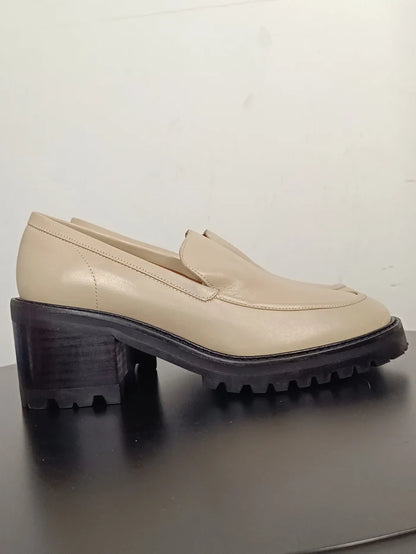 Flattered Saga Creme Leather-skinnloafers NWOT