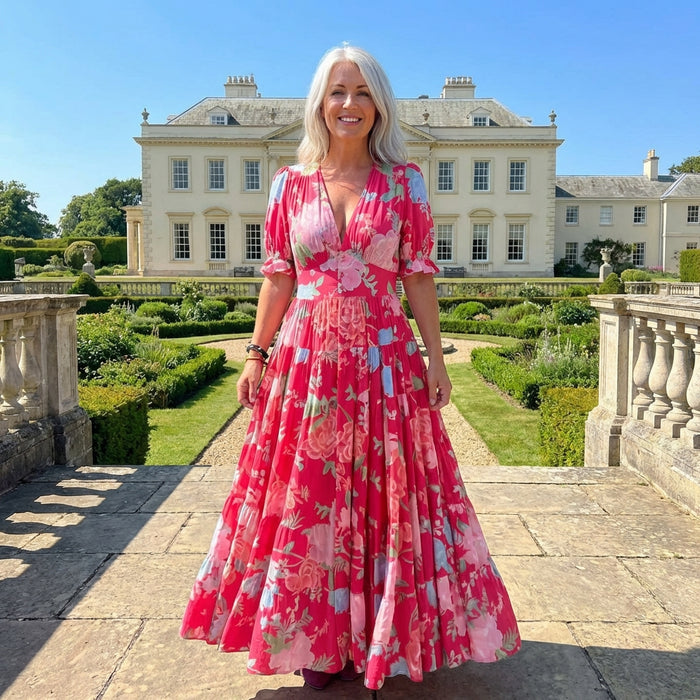 JOCASTA – RADIANT BLOOM FLOWING MAXI DRESS