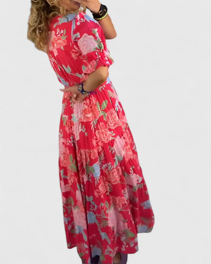 JOCASTA – RADIANT BLOOM FLOWING MAXI DRESS