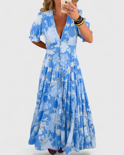 JOCASTA – RADIANT BLOOM FLOWING MAXI DRESS