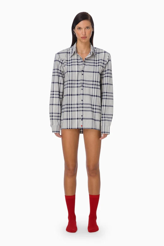 Mi Magic Love Ease Boyfriend Shirt-skjorta NWT