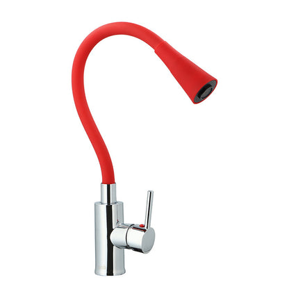 Monomando Lavaplatos Flexible Oregon Flex Duo Cromo/Rojo