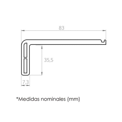Nariz de Grada SPC Latte 2400x83x35.5mm