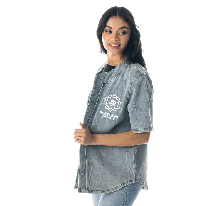 PORTLAND THORNS FC MEN'S DENIM BUTTON UP SHIRT