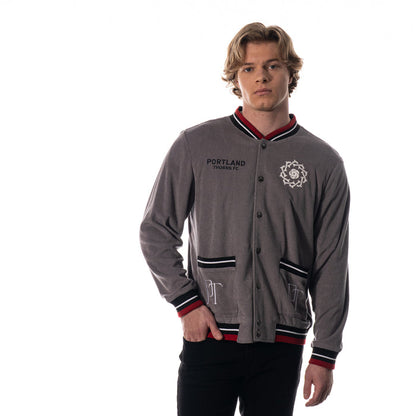 PORTLAND THORNS MEN'S TERRY BUTTON BOMBER