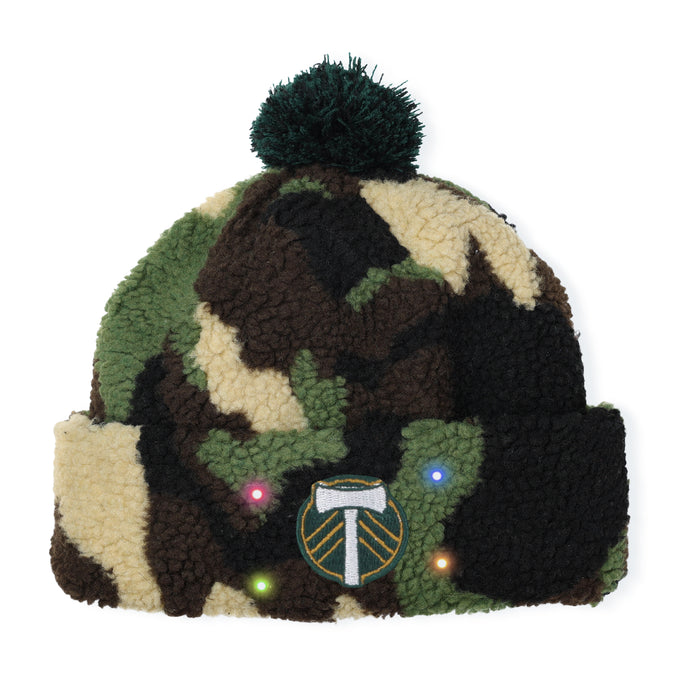PORTLAND TIMBERS FC CAMO SHERPA LIGHT UP BEANIE