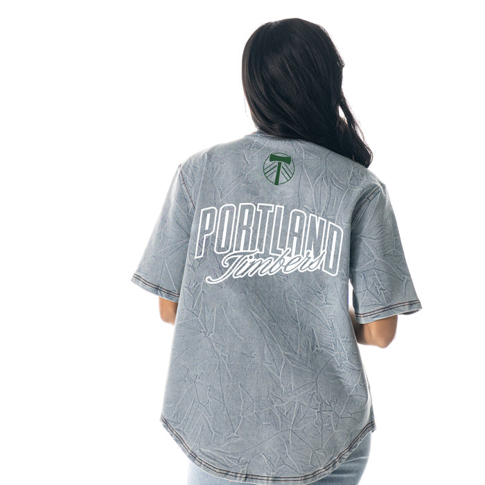PORTLAND TIMBERS FC MEN'S DENIM BUTTON UP SHIRT