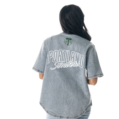 PORTLAND TIMBERS FC MEN'S DENIM BUTTON UP SHIRT