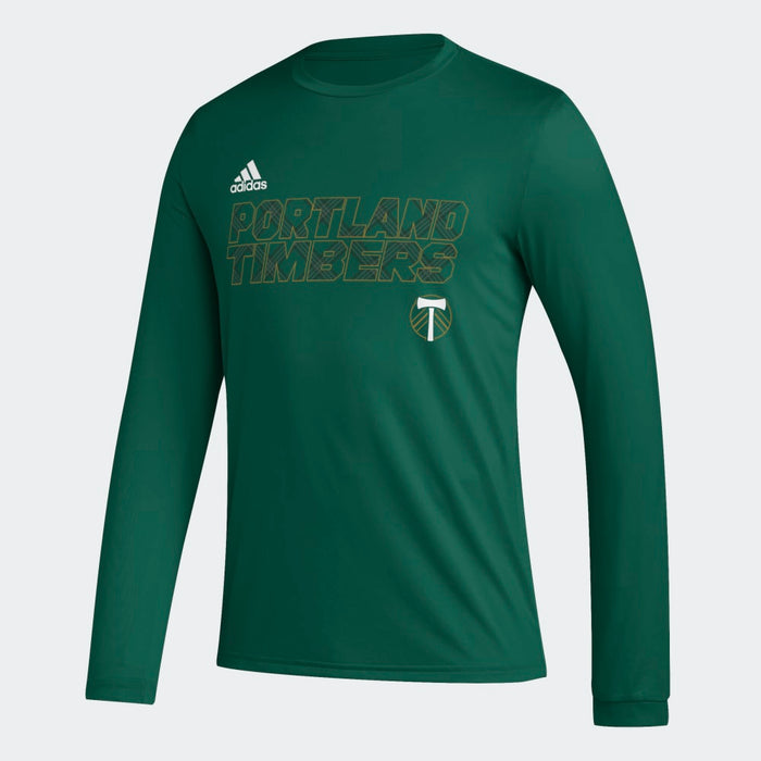 PORTLAND TIMBERS FC MEN'S LONG SLEEVE PLAID SCRIPT TEE
