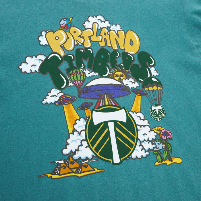 PORTLAND TIMBERS FC MEN'S SHORT SLEEVE PSYCHEDELIC TEE