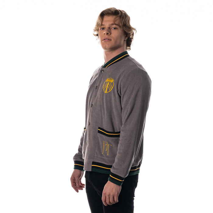 PORTLAND TIMBERS FC MEN'S TERRY BUTTON BOMBER