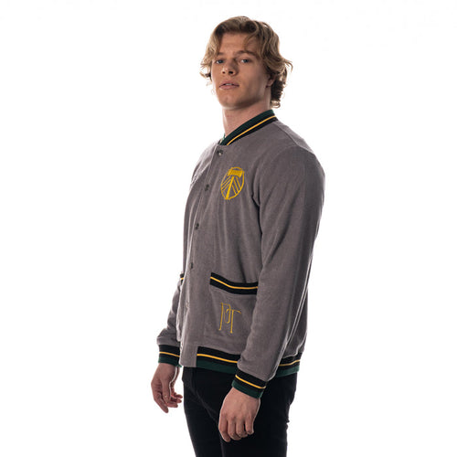 PORTLAND TIMBERS FC MEN'S TERRY BUTTON BOMBER