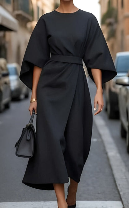Rowena - Minimalist Belted Luxe Dress