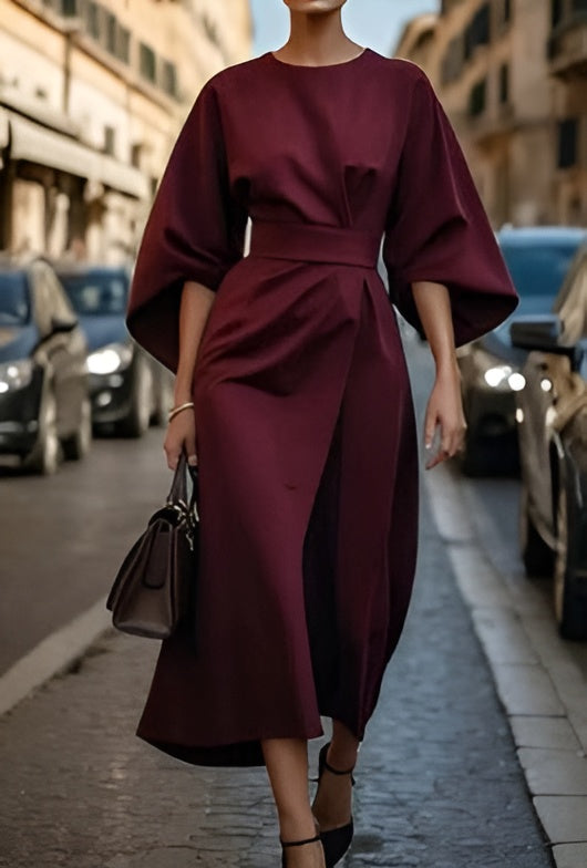 Rowena - Minimalist Belted Luxe Dress