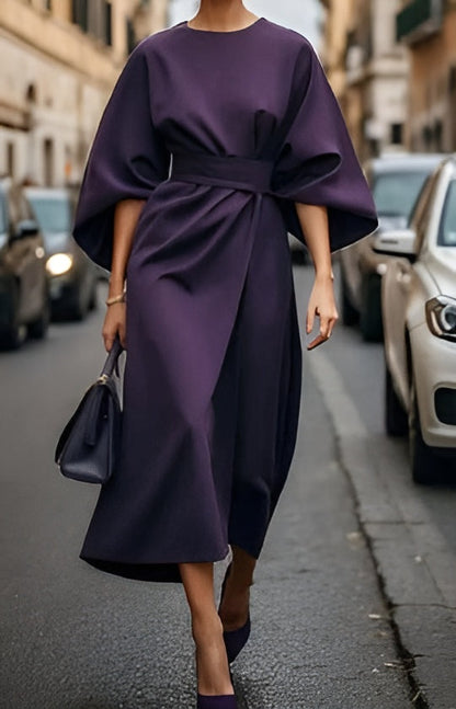 Rowena - Minimalist Belted Luxe Dress