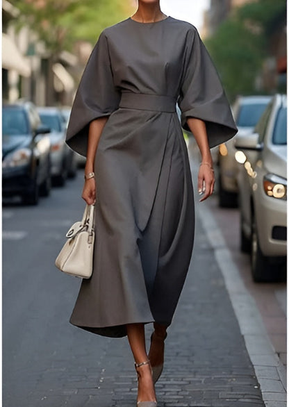 Rowena - Minimalist Belted Luxe Dress