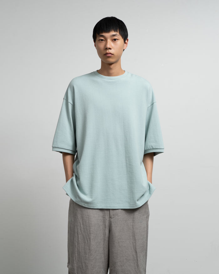 -SALE- Cotton Pique Jersey Crew Neck Tee