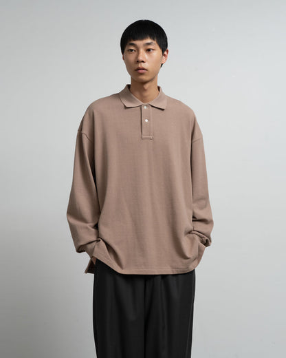 -SALE- Cotton Pique Jersey L/S Polo