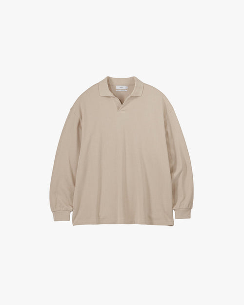 -SALE- Cotton Pique Jersey L/S Skipper Polo